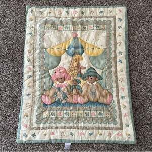 Bedtime originals baby quilt crib blanket three bears giraffe bunny 90s pastel